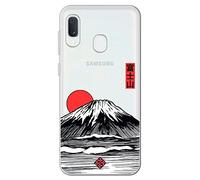 Movilshop Coque pour [Samsung Galaxy A20e] Dessin Japons [Monte Fuji ] en silicone souple transparent coque gel pour smartphone.