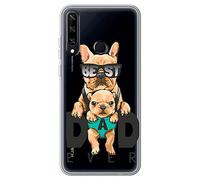 Movilshop Étui pour [Huawei Y6p] Dessin Animaux [Chien Bulldog - Best Dad Ever] en Silicone Souple Transparent Coque Case Cover Gel pour Smartphone.