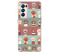 Movilshop Étui pour [OPPO Find X3 Neo 5G ] Dessin d'animaux [ Zarpes de chats] en silicone souple transparent Coque Case Cover Gel pour smartphone.