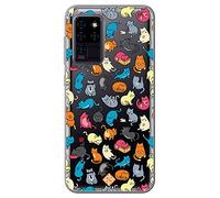 Movilshop Étui pour [Oukitel C21] Dessin animal [ Chats Silicone Souple Transparent Coque Case Cover Gel pour Smartphone.