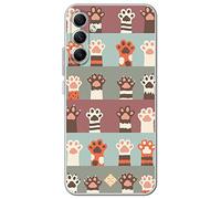 Movilshop Étui pour [Samsung Galaxy A34 5G ] Dessin d'animaux [ Zarpes de chats] en silicone souple transparent Coque pour téléphone portable.