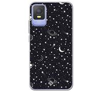 Movilshop Étui pour [TCL 403] Motif Tendances [Fond étoilé avec planètes] en silicone souple transparent Coque Case Cover Gel pour Smartphone.