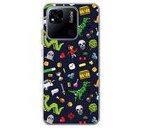 Movilshop Étui pour [Xiaomi Redmi 10A ] Dessin Gamers [ Icônes de jeu rétro Pixel Art 8 bits] en silicone souple transparent Coque de protection en gel pour smartphone.