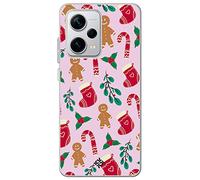 Movilshop Étui pour [Xiaomi Redmi Note 12 Pro Plus 5G ] Fond de Noël [ Biscuit Christmas Baston Bonbon ] en silicone souple Transparent Coque Case Cover Gel pour Smartphone.