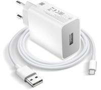 Movilux_ES Chargeur Secteur 18 W Charge Rapide 3.0 + Câble USB-C Compatible avec Xiaomi Redmi 9, 9T, Note 8, 8T, Note 9, 9S, 9T, Mi 9 Lite, Little M3 (MDY-10-EF (18W))