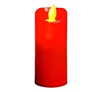 Moving Flame Pillar Candles - Red Battery Power Flickering Candle, Fake LED Candle, Table Decoration for Home, Party, Christmas, Holiday, Wedding, Romantic Ambient Lighting