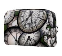 Moving Forward Time Clocks Trousse à cosmétiques pour femme, trousse de toilette de voyage, grande pochette de maquillage pratique avec fermeture éclair, multicolore, 18.5x7.5x13cm/7.3x3x5.1in,