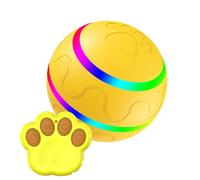 Moving Pets Balle à rouler active pour chien 500 mAh en silicone rechargeable avec lumière LED et détecteur de mouvement avec télécommande, balle étanche pour différents terrains