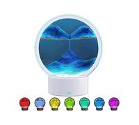 Moving Sand Art Picture with Led Light 3d Flowing Sand Art Ornament Round Glass Sand Frame Color Changing And Touch Control Sand Painting Liquid Desk