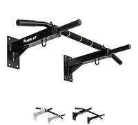 MOVIT Barre de Traction Prof. pour Montage Mural, jusqu'à 350 kg, 4X poignées antidérapantes + XXL Softgrip, 2X Oeillets pour Accessoires, testé Contre Les substances nocives, Pull up, Blanc ou Noir