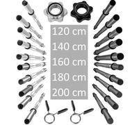 MOVIT Barre droite de 160 cm avec stop-disques à ressort - Couleur chrome