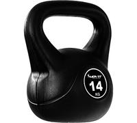 MOVIT Kettlebell Basic Black - 14kg, Haute Qualité, Matière Synthétique, Testé en Matière Toxique - Boule de Fonte, Haltère Russe, Poids à Poignée, Musculation