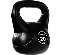MOVIT Kettlebell Basic Black - 20kg, Haute Qualité, Matière Synthétique, Testé en Matière Toxique - Boule de Fonte, Haltère Russe, Poids à Poignée, Musculation