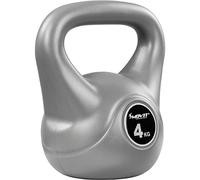 MOVIT Kettlebell Basic Grey - 3kg, avec Enveloppe Synthétique, Haute Qualité, Testé en Matière Toxique - Boule de Fonte, Haltère Russe, Poids à Poignée, Musculation