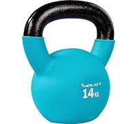 MOVIT Kettlebell Pro, haltère sphérique en Fonte avec revêtement en néoprène, 12 Variantes : 2 à 24 kg, testé au Niveau des substances nocives, haltère d'élan, 14 kg Bleu Clair