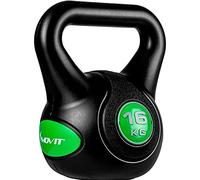 MOVIT Kettlebell Stylish Black, haltère à Boule avec Housse en matière Plastique protégeant Le Sol, 2 kg à 20 kg, testé Contre Les substances nocives