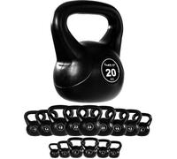 MOVIT - Poids Kettlebell 20kg plastique - Noir - Musculation - Haltérophilie - Haut du corps