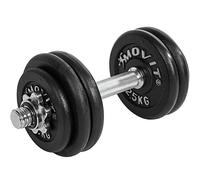 MOVIT PRO Ensemble d'haltères courts, haltères en fonte, 10kg, 15kg, 20kg, 25kg, 30kg, barre 30mm norme standard, poignée moletée, fermetures en étoile, ensemble d'haltères courts poids
