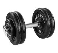 MOVIT PRO Ensemble d'haltères courts, haltères en fonte, 1x 25kg, barre 30mm norme standard, poignée moletée, fermetures en étoile, ensemble d'haltères courts poids