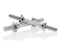 MOVIT set de 2 barres d'haltères courtes, 35 x Ø 3 cm STANDARDNORM, poids env. 2 kg, chromées & gaufrées