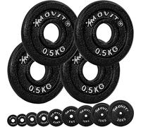 MOVIT Set Disques d'Haltères PRO - en Fonte, Haute Qualité, 30/31mm - Kit Poids Musculation, Fitness, Gym
