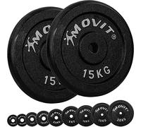 MOVIT Set Disques d'Haltères PRO - en Fonte, Haute Qualité, 30/31mm - Kit Poids Musculation, Fitness, Gym