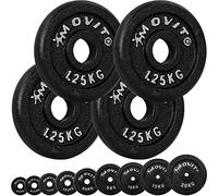 MOVIT Set Disques d'Haltères PRO - en Fonte, Haute Qualité, 30/31mm - Kit Poids Musculation, Fitness, Gym
