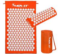 MOVIT Tapis d'acupression, modèle TUINA (75x44x2,5cm) avec Coussin et Sac, testé au Niveau des substances nocives, Housse 100% Coton, Tapis de Massage, Orange