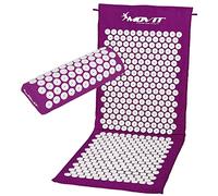 MOVIT Tapis d'acupression, modèle ZHIYA (130x50x2,5cm) avec Coussin, testé Contre Les substances nocives, Housse 100% Coton, Tapis de Massage, Violet