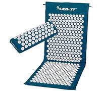 MOVIT Tapis d'acupression, modèle ZHIYA (130x50x2,5cm) avec Coussin, testé Contre Les substances nocives, Housse 100% Coton, Tapis de Massage, pétrole