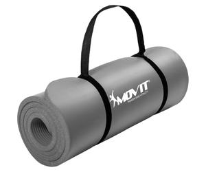 MOVIT Tapis de gymnastique, doux pour la peau et sans phthalates, en 3 tailles et 12 couleurs - Sélection : 190 cm x 100 cm x 1,5 cm en gris