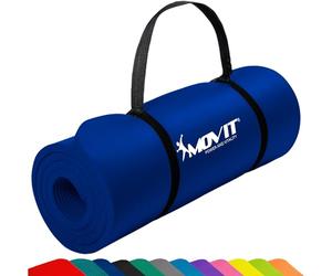 MOVIT Tapis de gymnastique, doux pour la peau et sans phthalates, en 3 tailles et 12 couleurs - Sélection : 190 cm x 100 cm x 1,5 cm en bleu royal