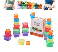 MOVKZACV Kit de 21 jours contrôle des portions - 14 pots pour une alimentation saine Système préparation repas avec code couleur régime et perte poids Multicolore Taille unique