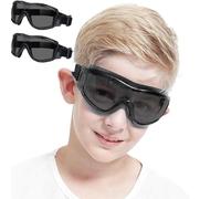 MOVNUOCA Lunettes de protection, pour enfants, pour jeux Nerf, anti-chocs, anti-buée, sangle réglable, ajustement pour 5 à 12 ans, noir-020