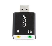 Movo Adaptateur de carte son externe USB USB AC 3,5 mm TRS vers USB 2.0 stéréo audio pour PC et Mac. Adaptateur de carte son USB pour ordinateur ou ordinateur portable Convertir l'entrée USB vers casque TRS 3,5 mm ou prise micro