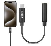 Movo Câble adaptateur de microphone TRRS femelle 3,5 mm vers connecteur USB-C compatible avec Apple iPhone 15/16 et plus, iPad smartphones et tablettes - Optimisé pour microphones/audio Pro