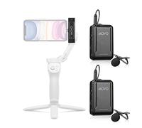 Movo Micro Lavalier sans Fil pour iPhone - Micro Cravate Compact idéal pour Le stabilisateur Gimbal Smartphone - Idéal pour Le Vlogging, Le Tournage, Les professeurs - Compatible avec DJI Osmo Om 4