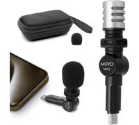 Movo Microphone externe USB-C pour iPhone 15 - Microphone pour iPhone 15, appareils USB-C - Microphone portable à condensateur pour enregistrement vidéo, voix off, entretien, voyage, vlogging, YouTube