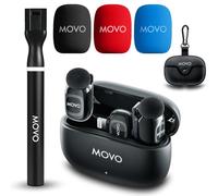 Movo NanoMic Microphone sans fil double Lightning pour iPhone 14 et versions ultérieures - Micro cravate pour iPhone, idéal pour le vlogging, TikTok, la création de contenu avec poignée sans fil