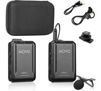 Movo WMX-1 2,4GHz Système de Microphone Lavalier sans Fil Micro Cravate Kit Transmission Audio Compatible avec DSLR, Appareils Photos, iPhone, Android et Tablettes (portée 60 mètres)
