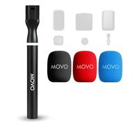 Movo WMX-HM2 Poignée de Microphone sans Fil pour DJI Mic, Rode GO II - Poignée d'entretien Portable avec Support de Micro, Adaptateur et 3 Pare-brises - pour Youtube, TikTok, Journalisme, Création de