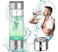 MOVOCA Bouteille d'eau à hydrogène améliorée, générateur de bouteille d'eau d'hydrogène 3 min 2000 PPB - Technologie SPE PEM, machine à bouteille d'eau portable de 414 ml, cadeau d'anniversaire de