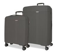 Movom Anthracite Set de Bagages 48x68x27 cm Rigide Polypropylène Fermeture TSA Intégrée 109L 6.6 kg 4 Doubles Roues Extensible Bagage à Main