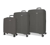 Movom Anthracite Set de Bagages 53x78x31 cm Rigide Polypropylène Fermeture TSA Intégrée 217L 11.4kg 4 Doubles Roues Extensible Bagage à Main