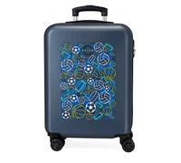 Movom Balls Valise de Cabine Bleue 38 x 55 x 20 cm Rigide ABS Fermeture à Combinaison latérale 35 l 2 kg 4 Roues Doubles Équipement à Main
