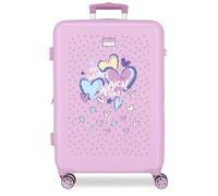 Movom Best Wishes Lilas Valise Moyenne 46x65x23 cm Rigide ABS Serrure à Combinaison Latérale 56L 3.1kg 4 Doubles Roues