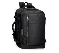 Movom Buster Sac à Dos de Cabine pour Ordinateur Portable 15,6" Noir 25 x 40 x 17 cm Polyester avec détails en Cuir synthétique 17 L, Noir, Sac à Dos de Cabine pour Ordinateur Portable