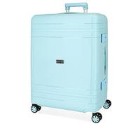 Movom Dimension Valise moyenne Bleu 44 x 66 x 27 cm Rigide Polypropylène Fermeture TSA 78 L 3,82 kg 4 roues doubles, bleu, Valise moyenne