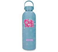 Movom Enjoy Power Girl Gourde en Acier Inoxydable Bleu Capacité 500 ML 7 x 23 cm