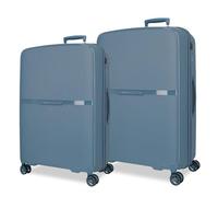 Movom Moon Jeu de valises Bleues 66/76 cm Rigide 7,6 kg Fermeture TSA intégrée Polypropylène 7,6 kg 181,3 L Extensible, Bleu, Talla única, Jeu de valises
